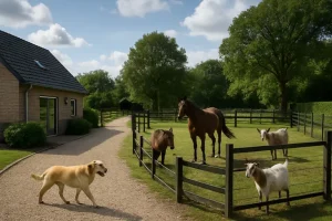 Buiten wonen met dieren: veiligheid en indeling rondom erf en tuin